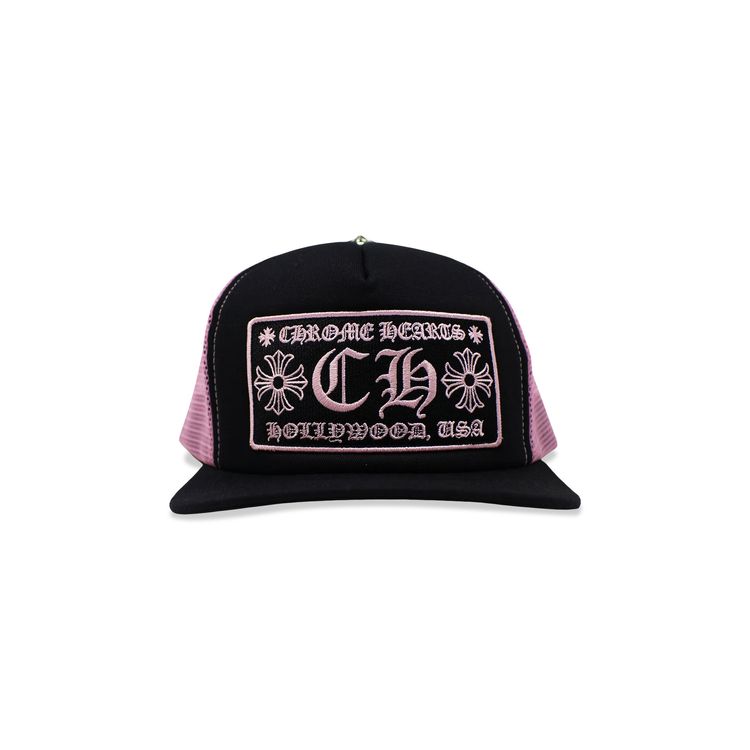 Chrome Hearts Hollywood Trucker Hat 'Black/Pink'