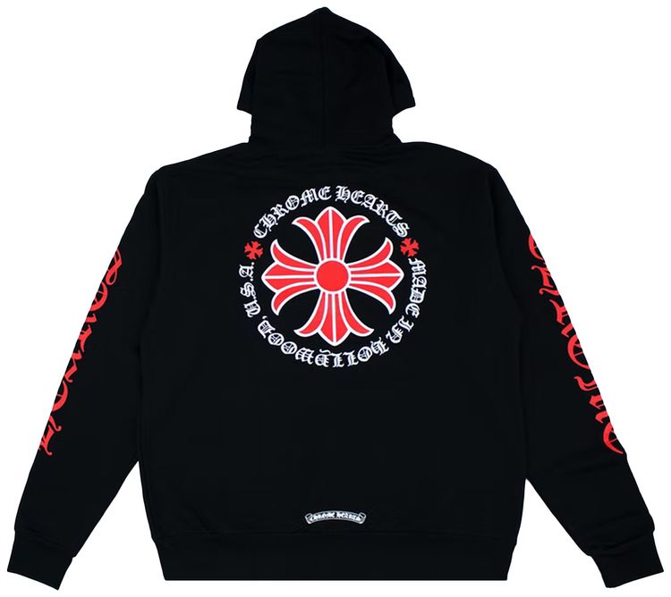 Chrome Hearts Made In Hollywood Plus Cross Zip Up Hoodie BlackRed
