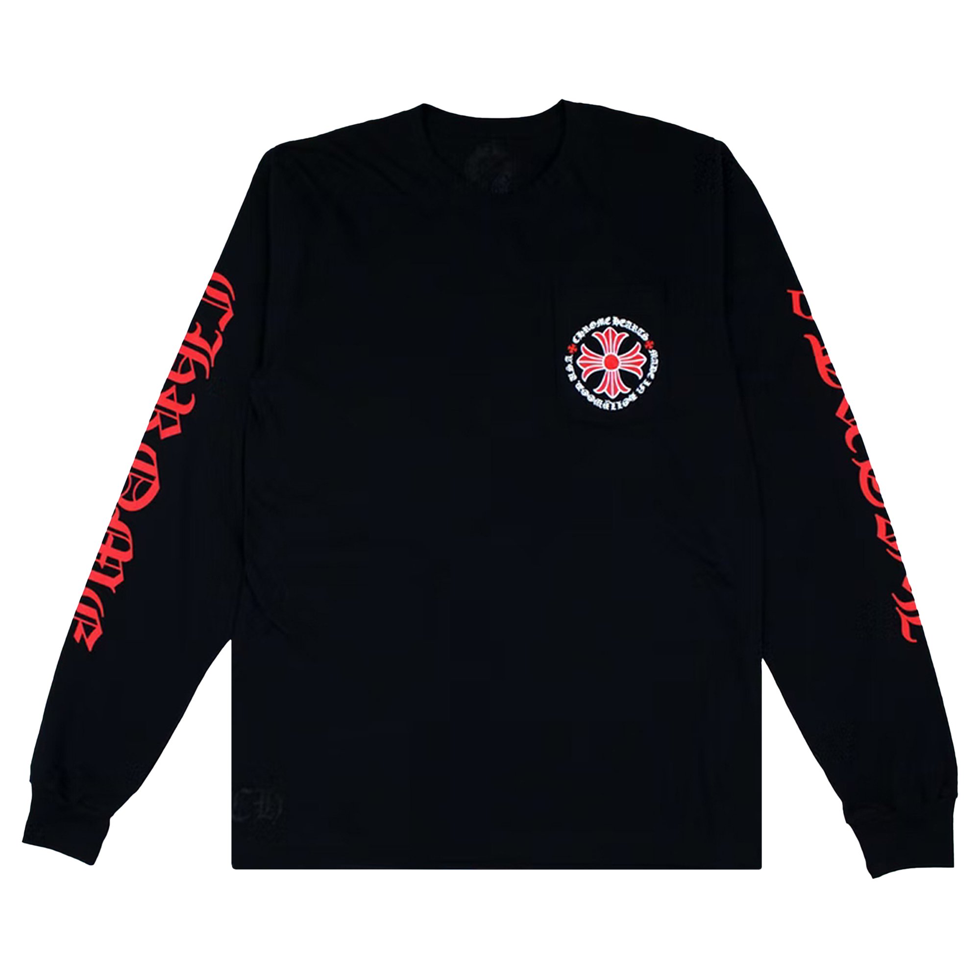 Chrome Hearts Made In Hollywood Plus Cross Long-Sleeve T-Shirt 'Black/Red'
