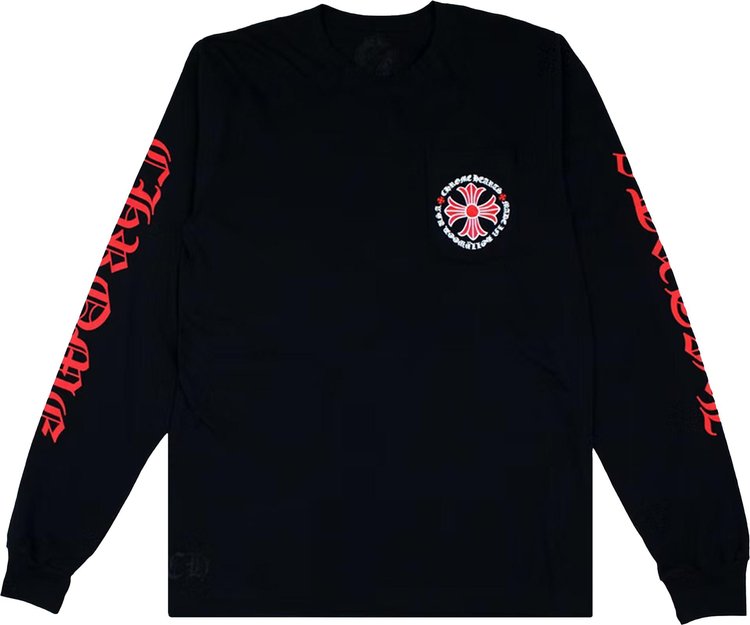 Chrome Hearts Made In Hollywood Plus Cross Long-Sleeve T-Shirt 'Black/Red'