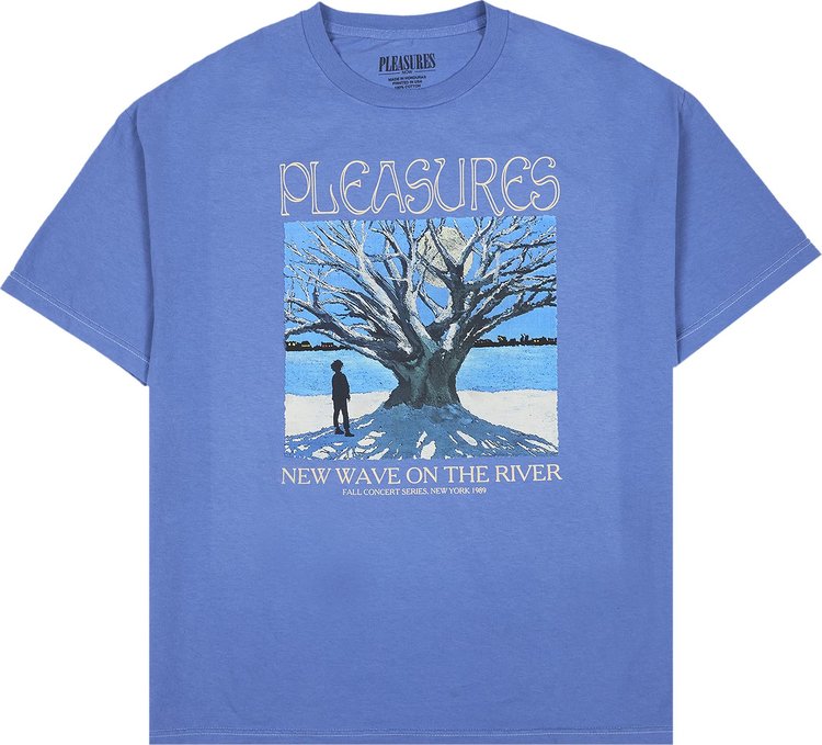 Pleasures River Pigment Dye T-Shirt 'Blue'