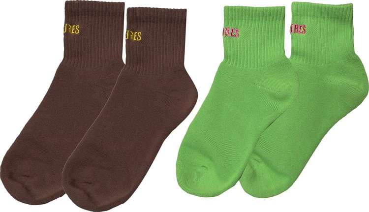 Pleasures Socks 2 Pack GreenBrown