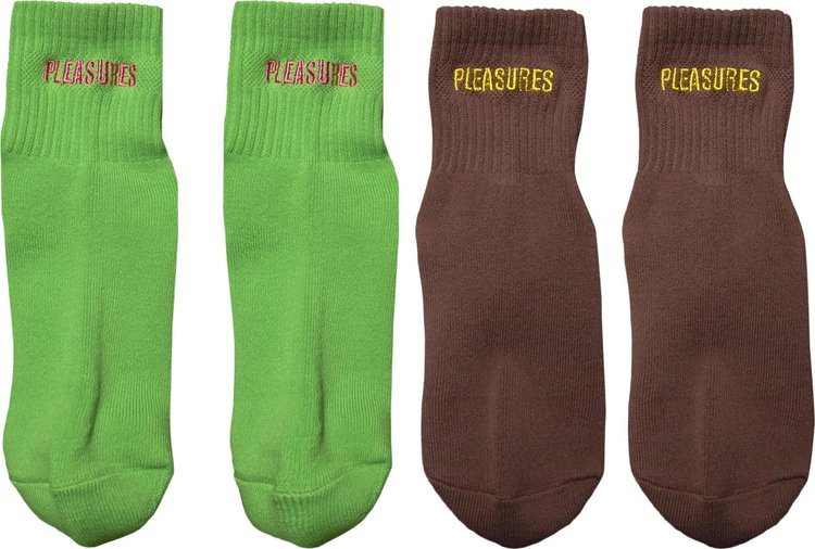 Pleasures Socks (2 Pack) 'Green/Brown'