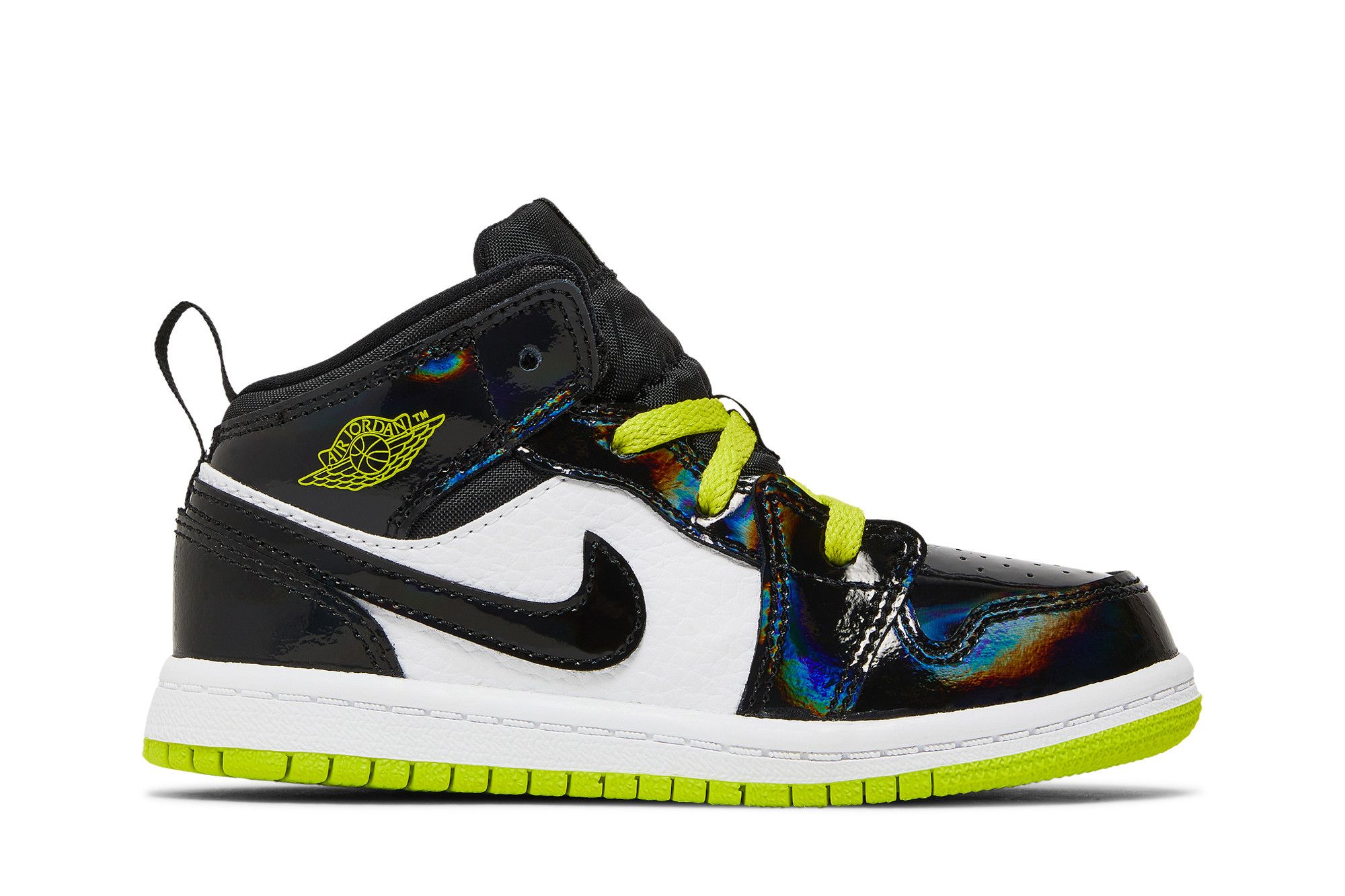 Jordan 1 mid black cyber mystic green best sale