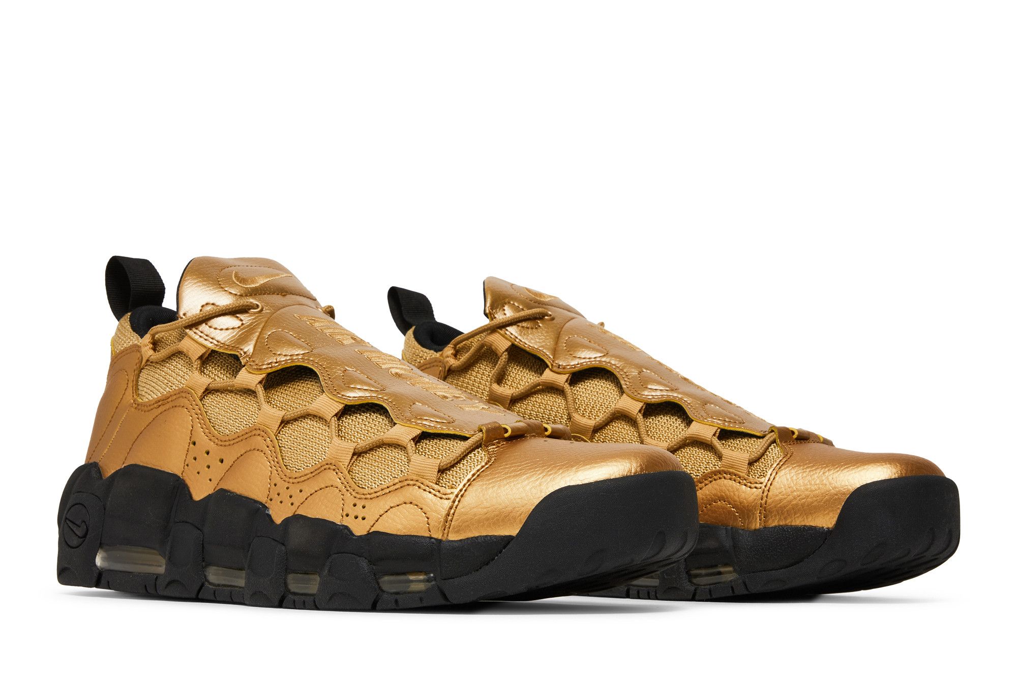 Nike air more money metallic gold top