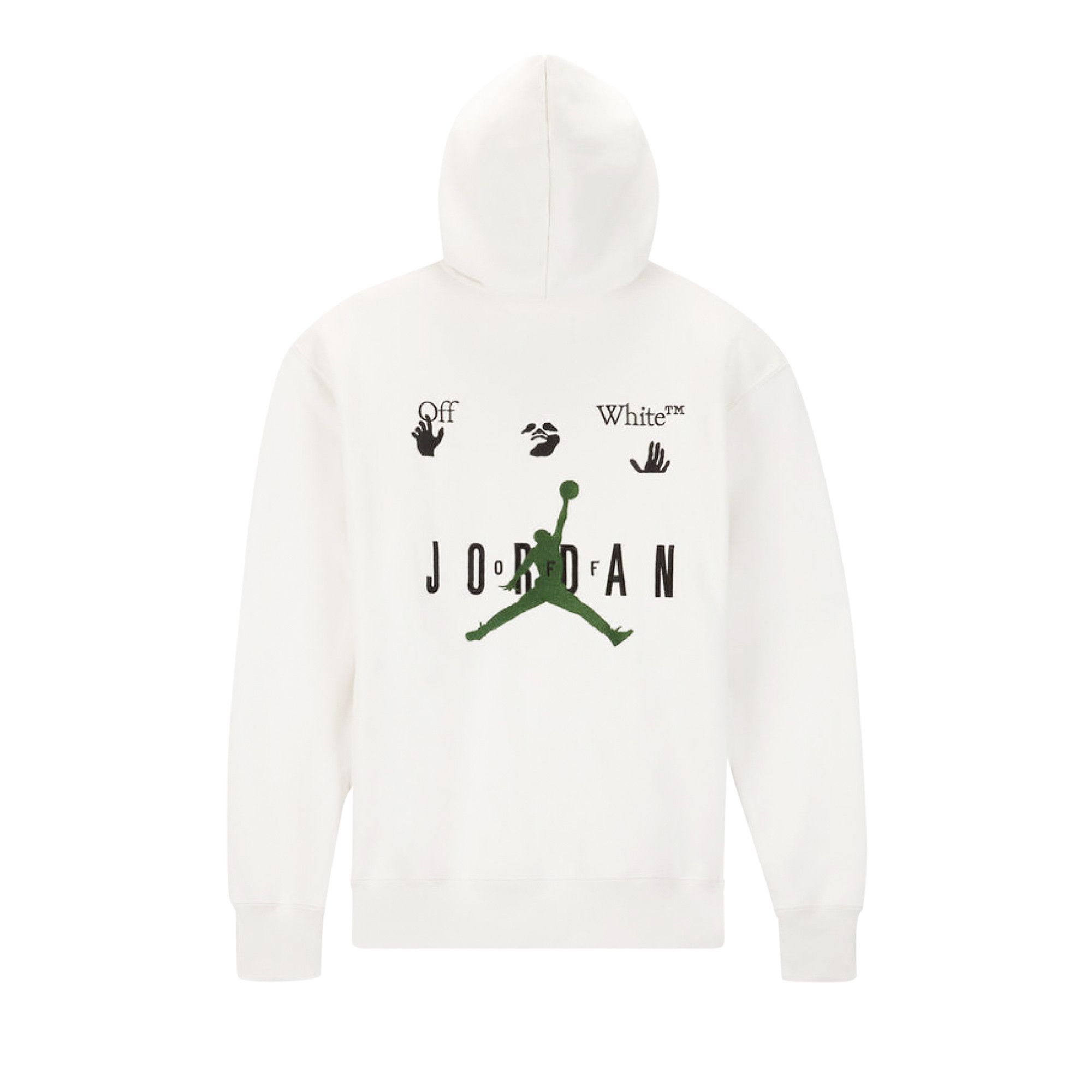 Buy Air Jordan x Off White MJ Hoodie White Black Forest Green DM0059 054 GOAT UK