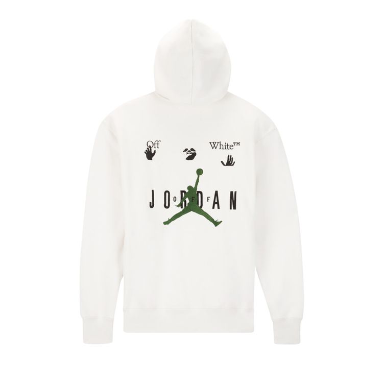 Air Jordan x Off White MJ Hoodie WhiteBlackForest Green