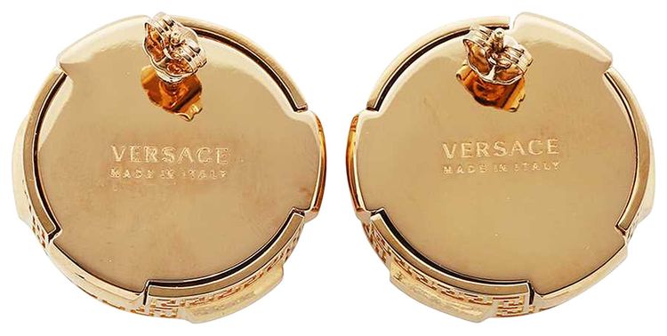 Versace Crystal Stud Earrings Gold