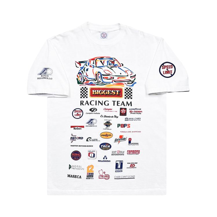 Vintage 1990s Biggest Racing Team Porsche Tee White