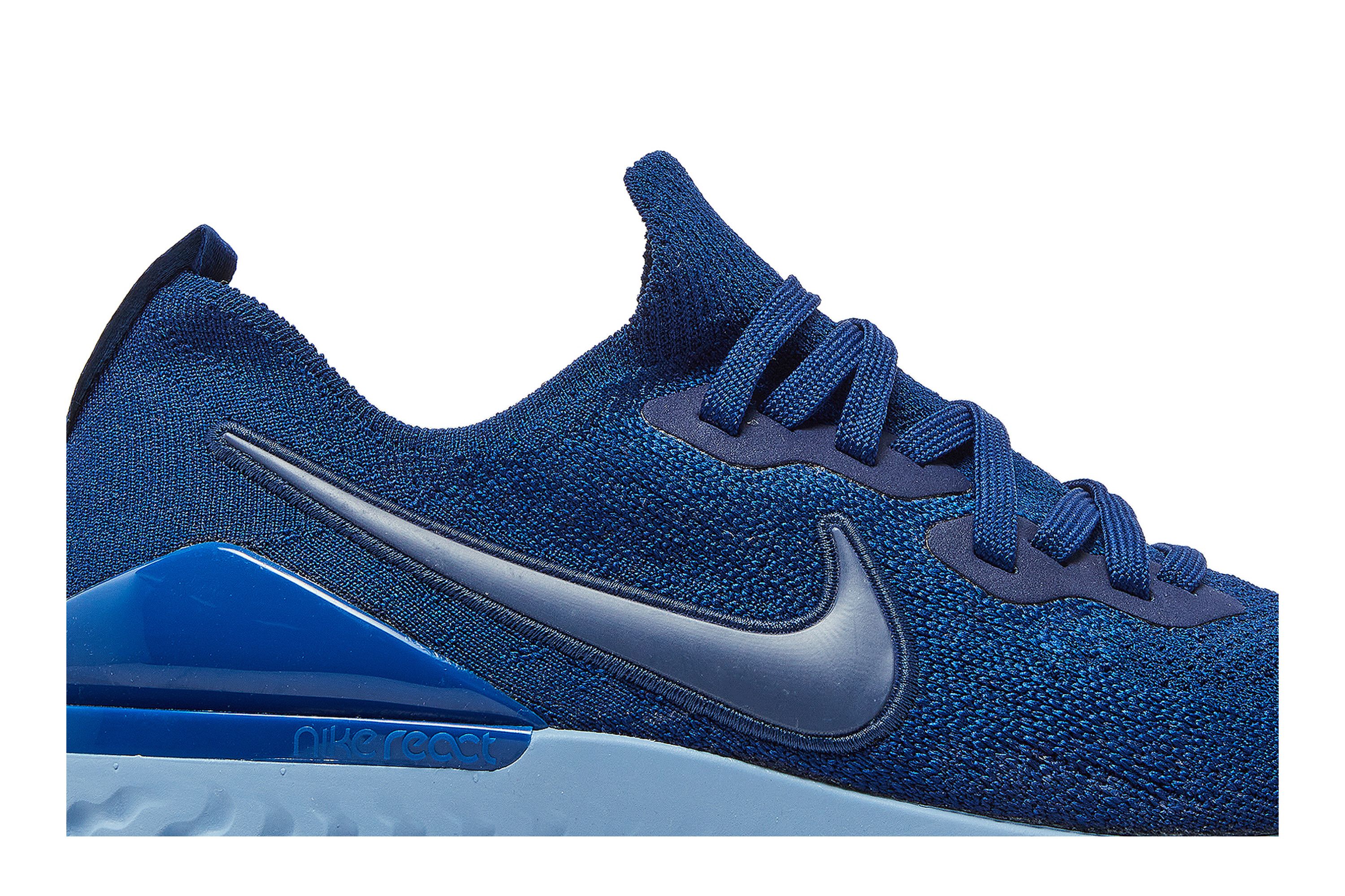 Nike react flyknit blue top