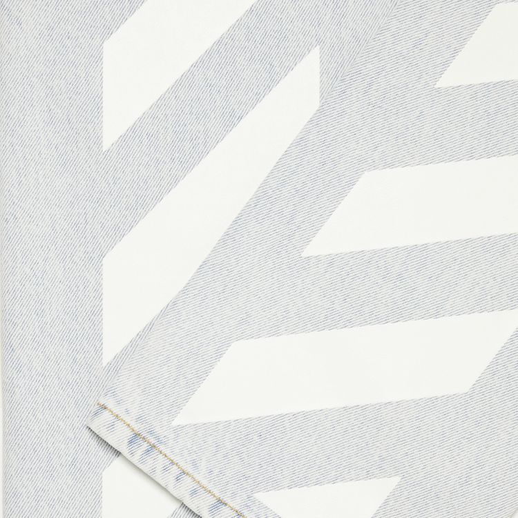 Off White Diag Tab Arrow Slim Jean Bleach Blue