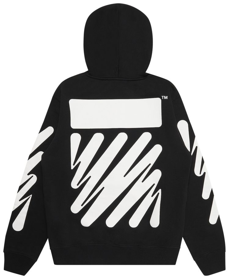 Off White Wave Diag Slim Hood BlackWhite