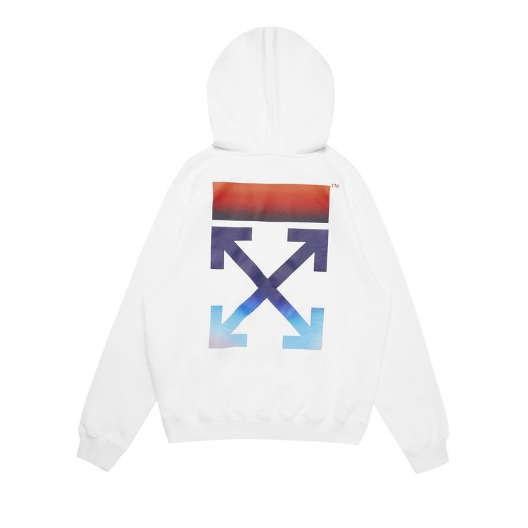 Off White Blurred Arrow Reg Hoodie WhiteMulticolor
