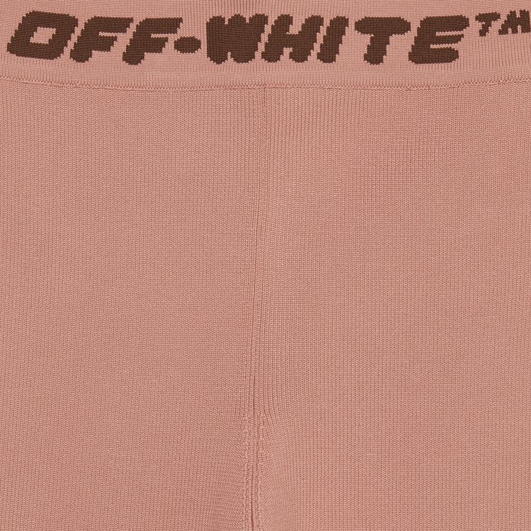 Off White Logo Band Shorts Nude