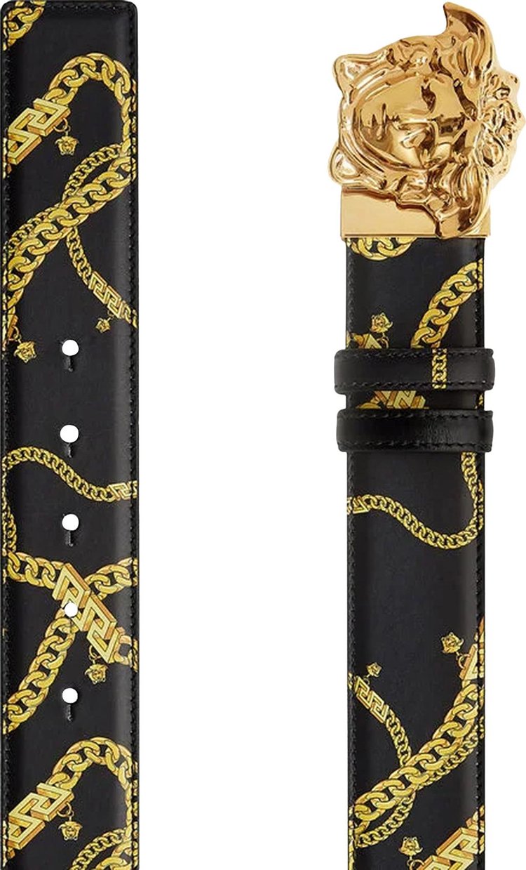 Versace La Medusa Chain Reversible Belt Print