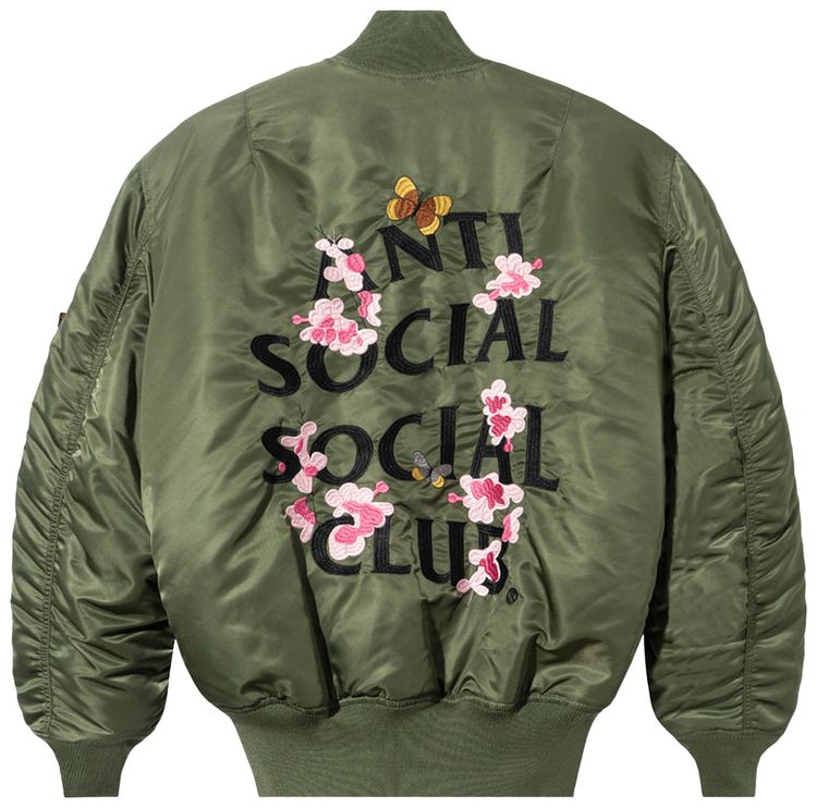 Anti Social Social Club x Alpha Industries MA 1 Jacket Sage