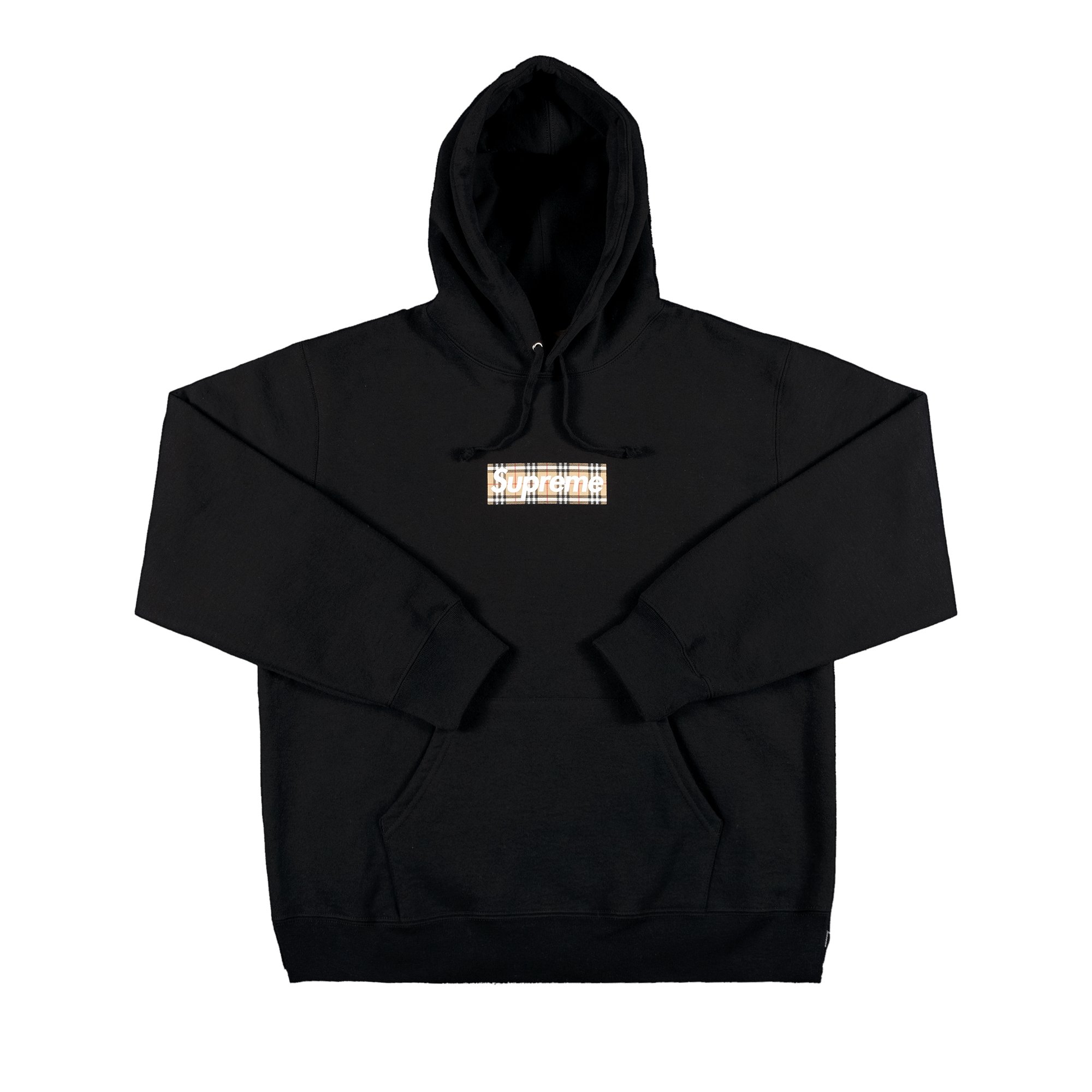 Supreme x Burberry Box Logo Hooded Sweatshirt 'Black' | GOAT
