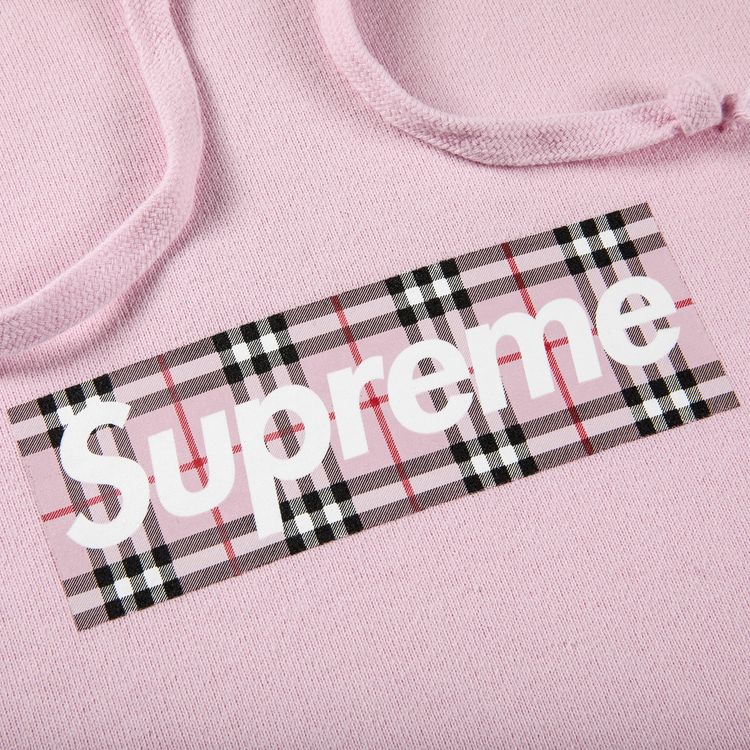 Supreme x Burberry Box Logo Hooded Sweatshirt Light Pink