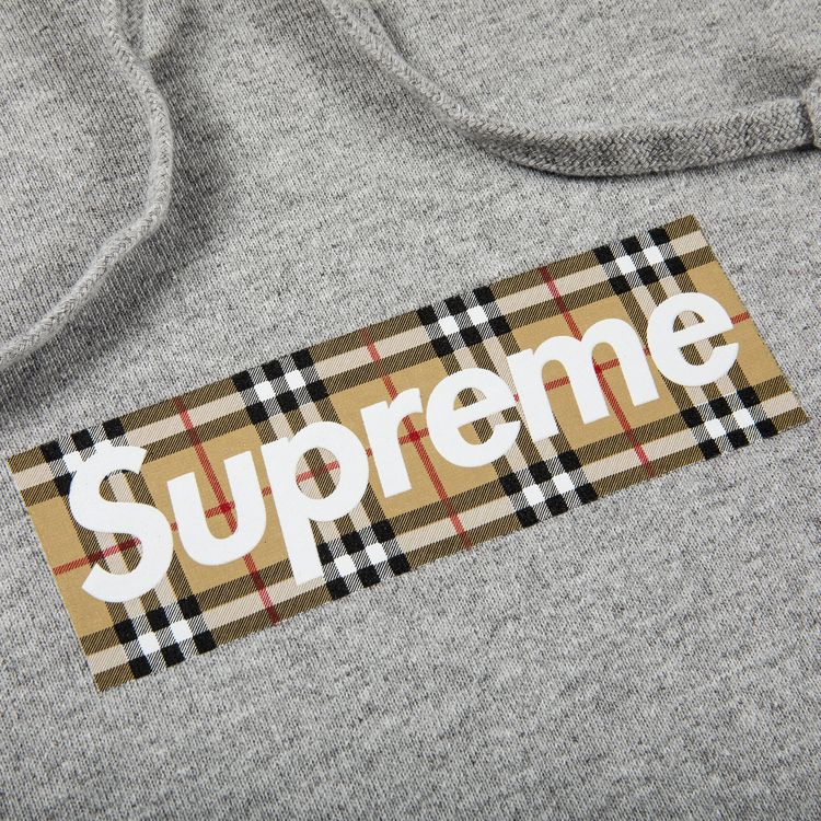 Size xxl Supreme x Burberry Box Logo Hooded Sweatshirt 'Heather Grey'