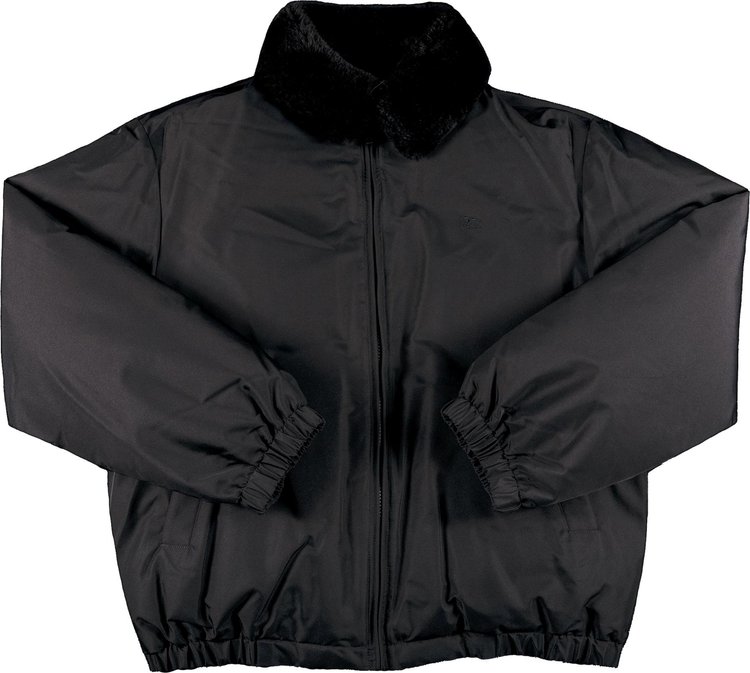 Supreme x Burberry Shearling Collar Down Puffer Jacket 'Black' | GOAT