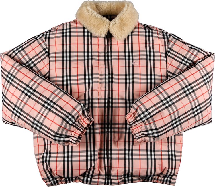 Supreme x Burberry Shearling Collar Down Puffer Jacket 'Pink'