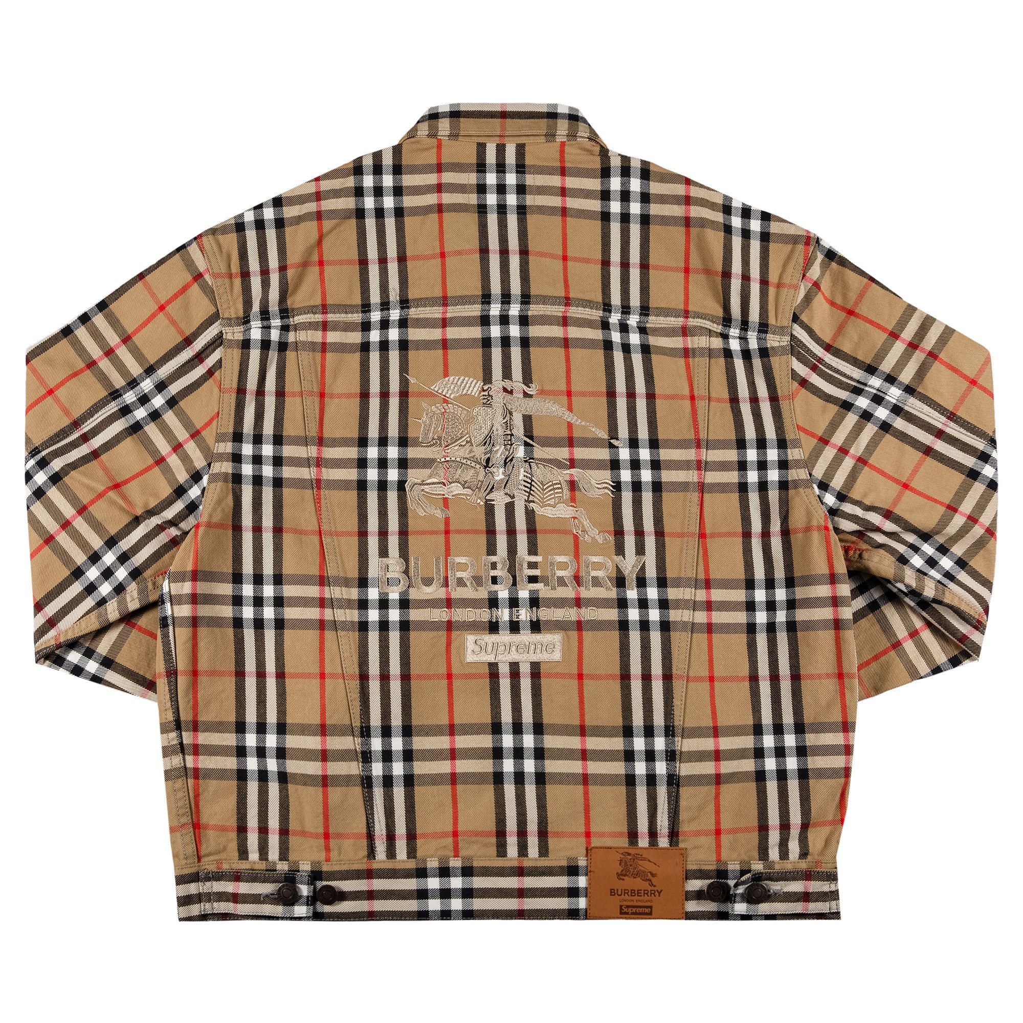 Buy Supreme x Burberry Denim Trucker Jacket Beige SS22J34 BEIGE GOAT