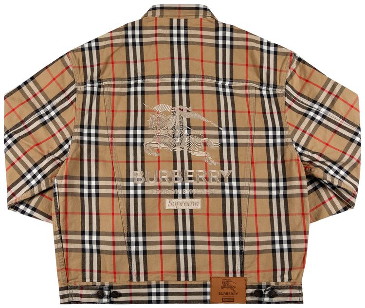 Supreme x Burberry Denim Trucker Jacket Beige