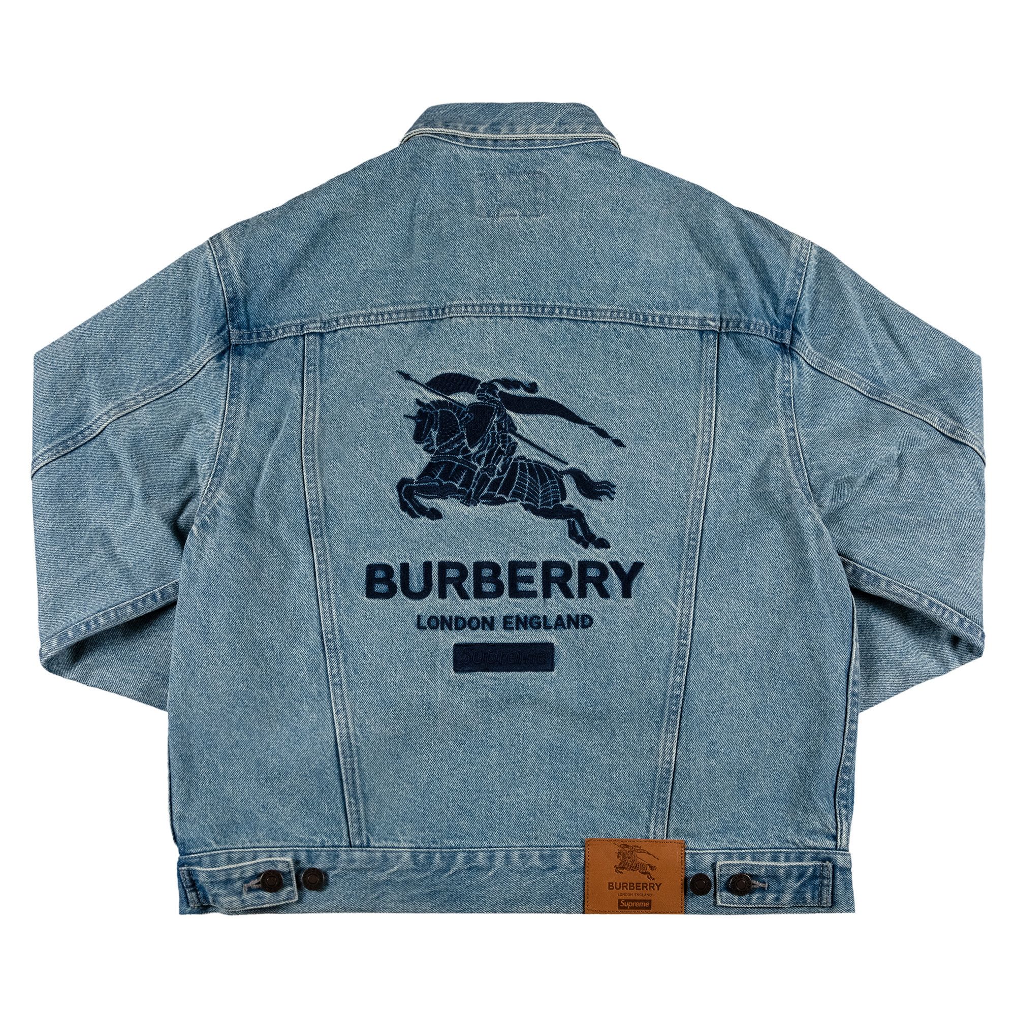 Size xl Supreme x Burberry Denim Trucker Jacket 'Washed Blue'