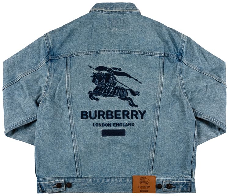 Supreme x Burberry Denim Trucker Jacket Washed Blue