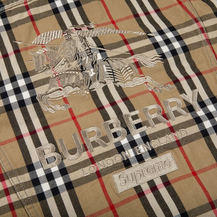 Supreme x Burberry Denim Trucker Jacket Beige