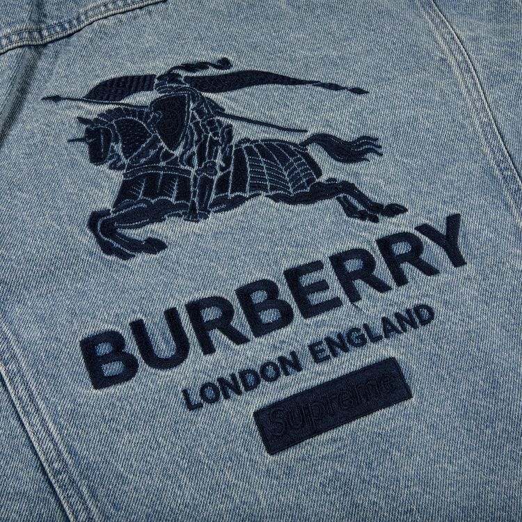 Supreme x Burberry Denim Trucker Jacket Washed Blue