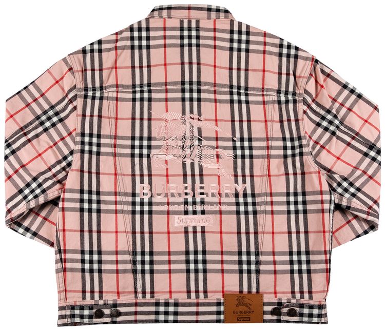 Supreme x Burberry Denim Trucker Jacket Pink