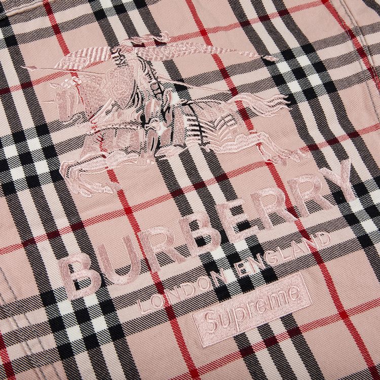 Supreme x Burberry Denim Trucker Jacket Pink