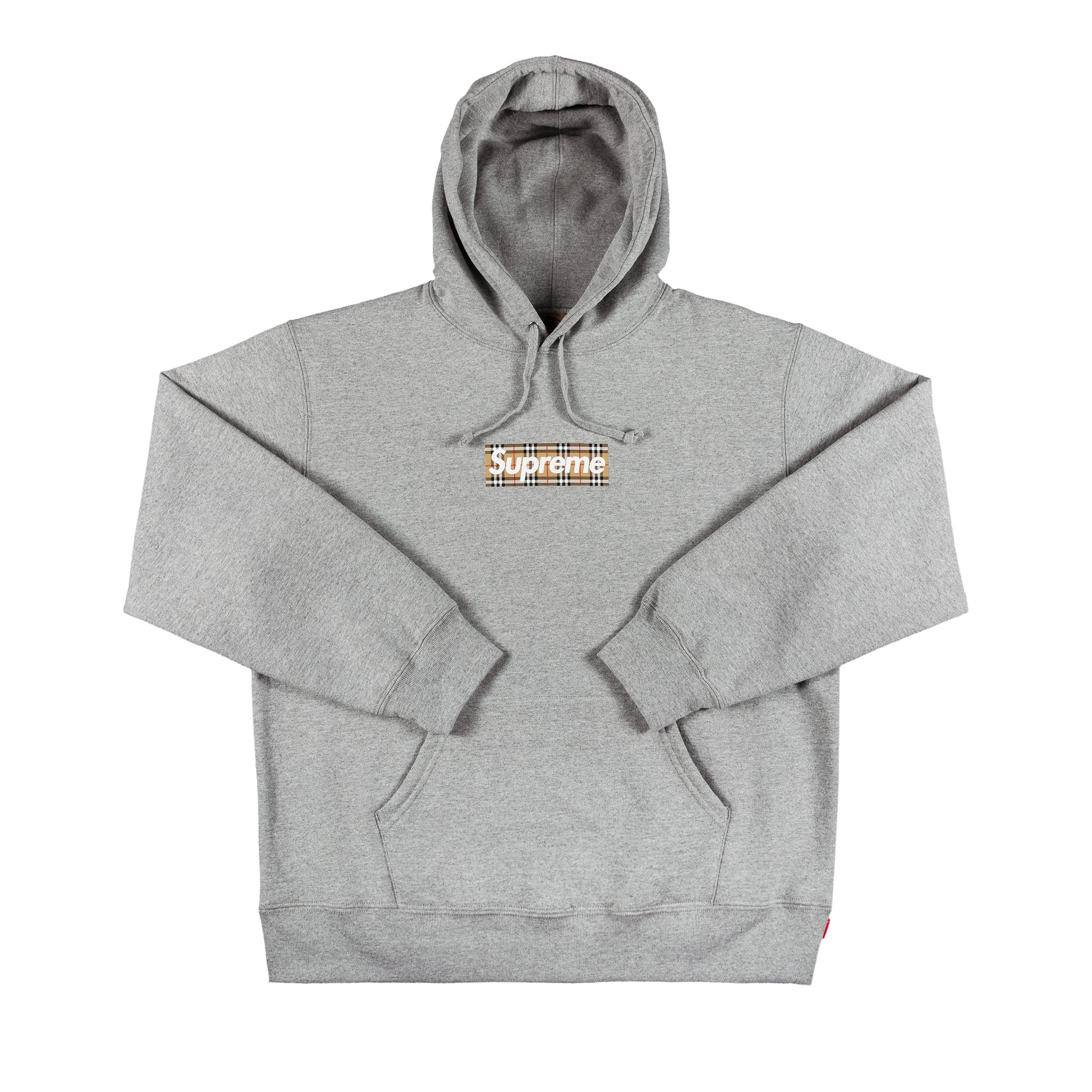 Supreme x Burberry Box Logo Hooded Sweatshirt 'Heather Grey'