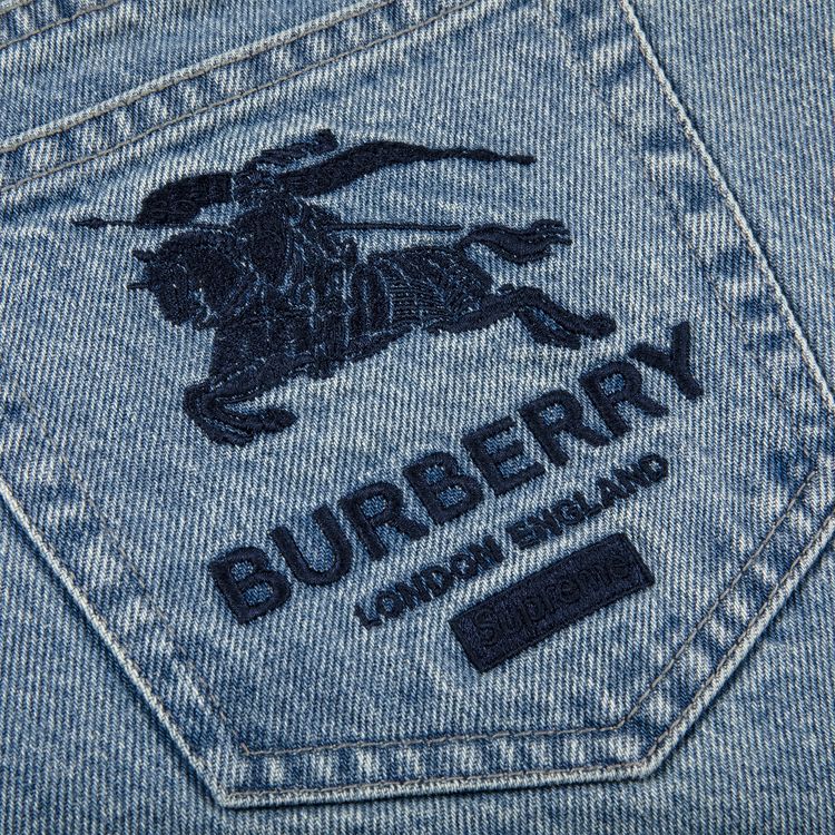Supreme x Burberry Regular Jean Washed Blue