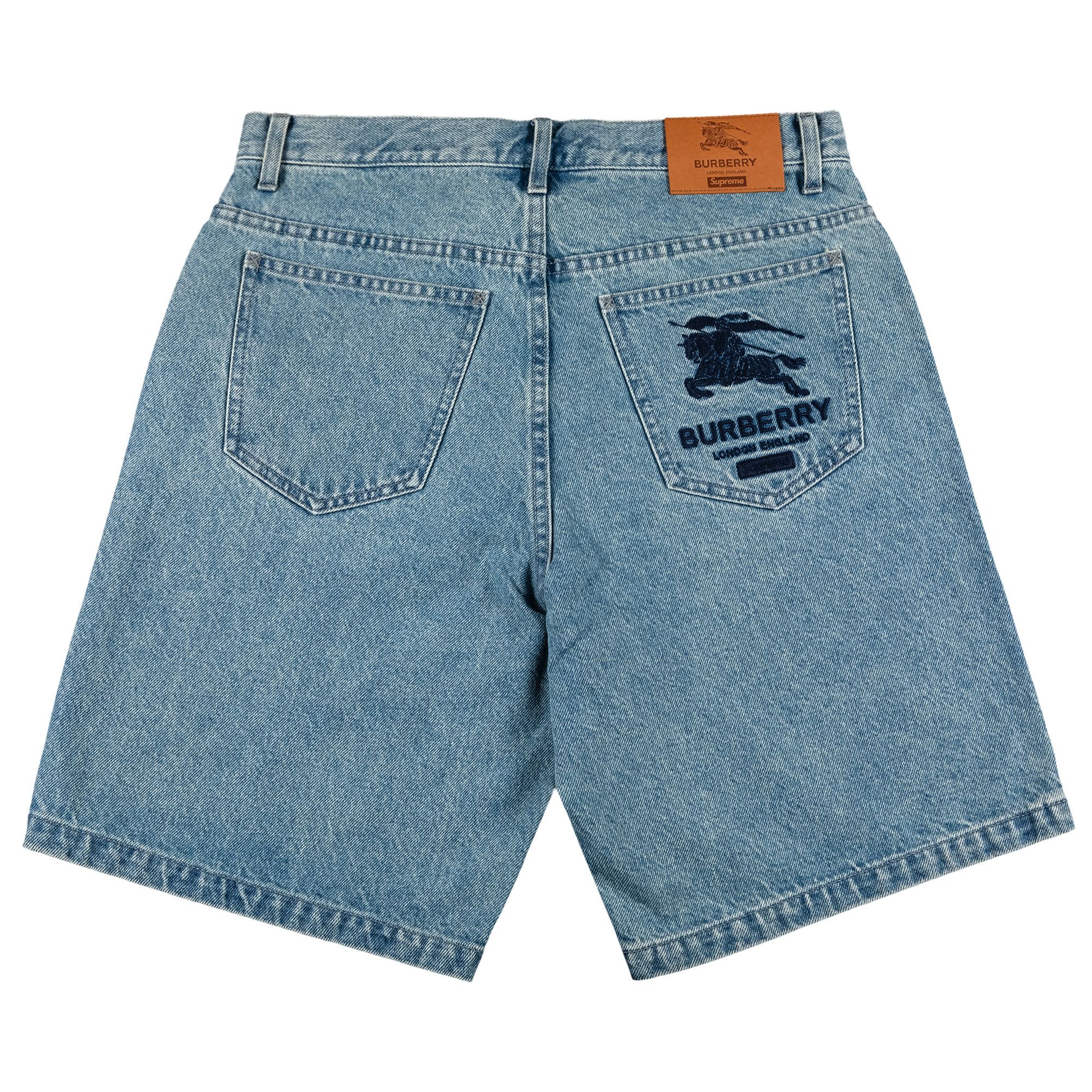 Size 32 Supreme x Burberry Denim Short 'Washed Blue'