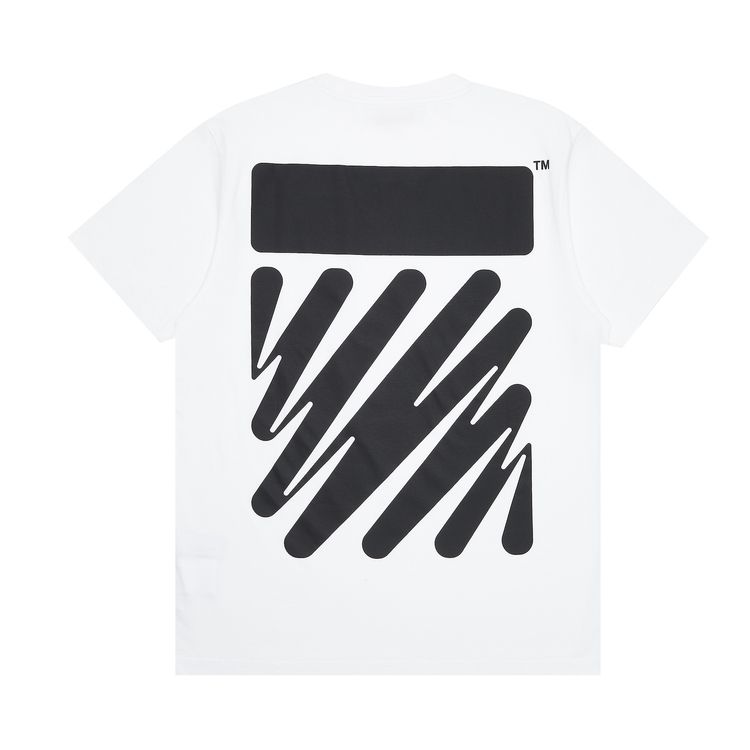 Off White Wave Diag Slim Short Sleeve Tee WhiteBlack