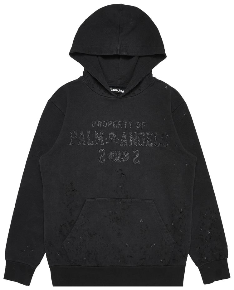 Palm Angels Lurex Logo Hoodie Black