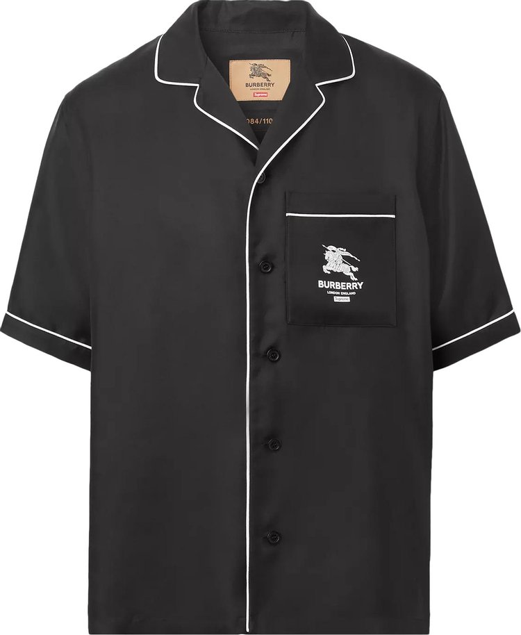 Supreme x Burberry Icon Stripe Silk Pyjama Shirt (Burberry Exclusive) 'Black'