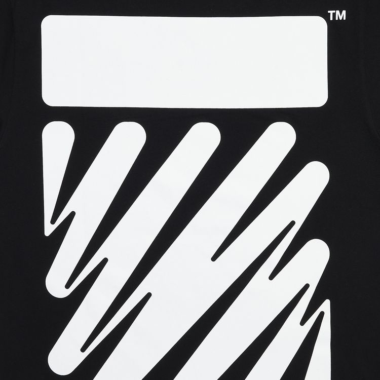 Off White Wave Diag Slim Tee BlackWhite