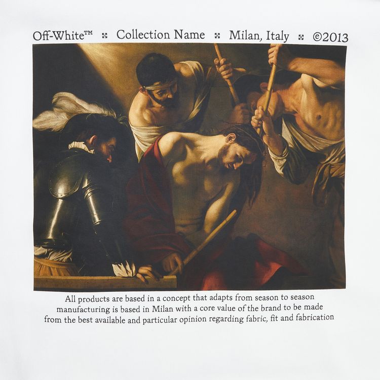 Off White Caravaggio Crowning Over Hoodie WhiteBlack