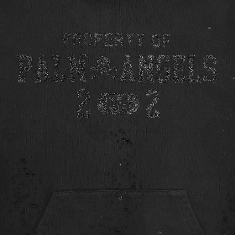 Palm Angels Lurex Logo Hoodie Black