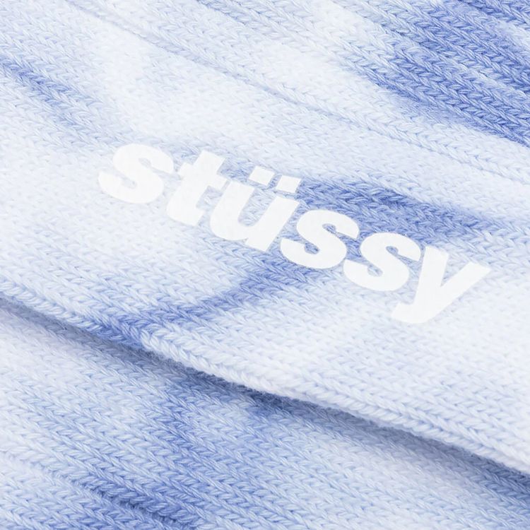 Stussy Dyed Ribbed Crew Socks Blue