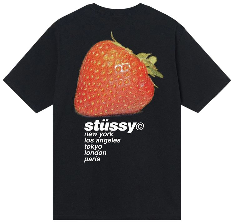 Stussy Strawberry Tee Black