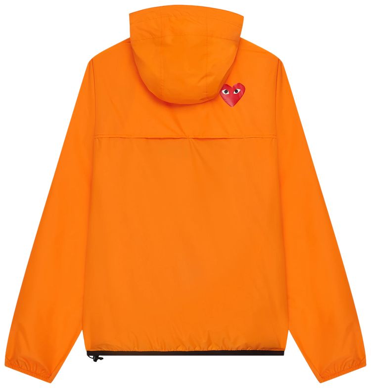 Comme des Garcons PLAY x K Way Half Zip Packable Jacket Orange