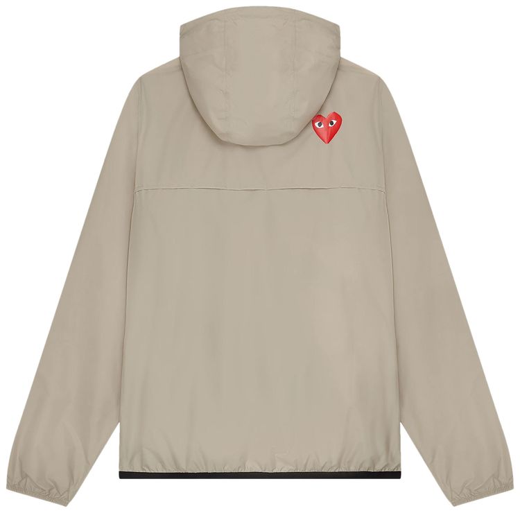 Comme des Garcons PLAY x K Way Half Zip Packable Jacket Beige