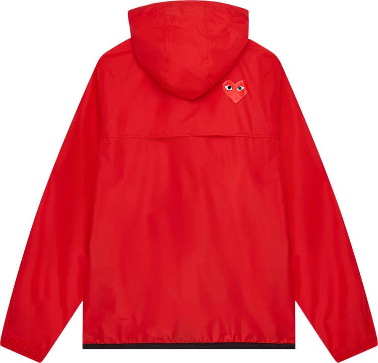 Comme des Garcons PLAY x K Way Full Zip Packable Jacket Red