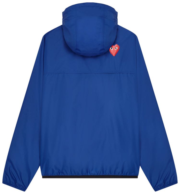 Comme des Garcons PLAY x K Way Half Zip Packable Jacket Blue