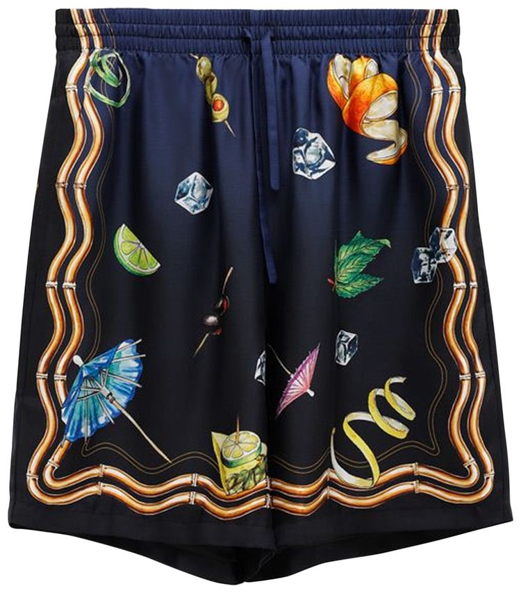 Casablanca Silk Drawstring Short Sunset