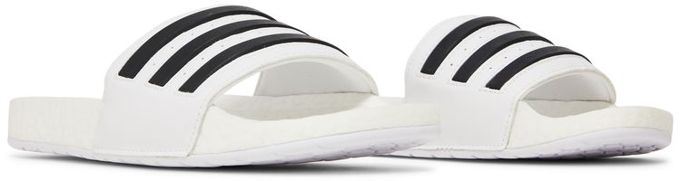 Adidas Adilette Boost Slides White Black Stripes